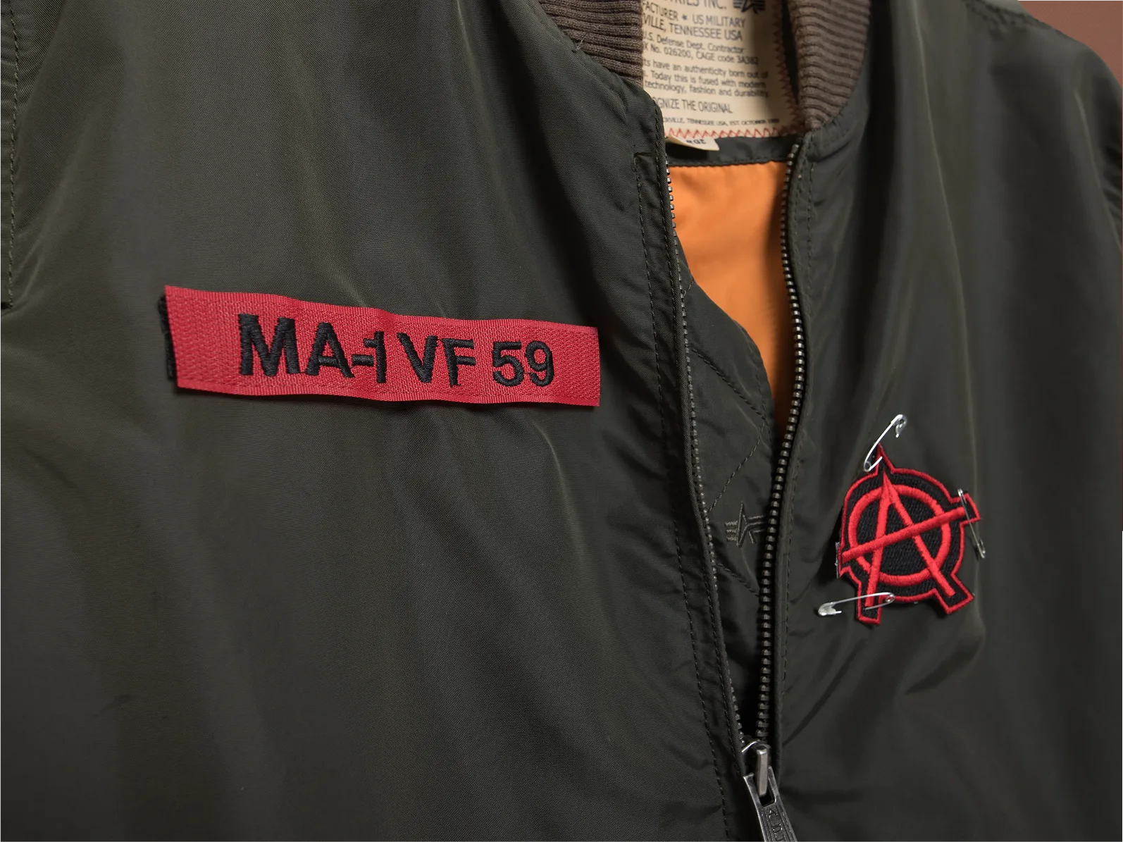 MA-1 VF 59 patch — close up