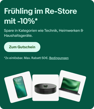 eBay onsite tile — Frühling im Re-Store mit -10% auf Technik, Heimwerken & Haushaltsgeräte